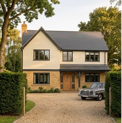 Reworked five-bedroom detached, Woodend