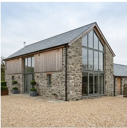 Four-bedroom barn conversion with a double-height hall, Greens Norton